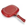 Household Pan Double Side Grill Fry Pan Cookware Double Face Pan