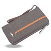 Baellerry Canvas Wallet Long Zipper Wallet Vintage Casual Multi-Card Clutch For Men