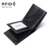 TP-215 Leather RFID Anti-theft Tri-fold Short Wallet