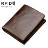 TP-191 RFID Multifunctional Tri-Fold Retro Men Genuine Leather Wallet