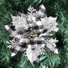 Gold Powder Plaid Christmas Flower Christmas Tree Decoration