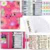 A6 PU Leather Color Printing Notebook Zipper Bag Loose-leaf Budget Binder