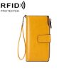 1669 RFID Anti-magnetic Anti-theft Retro Long Wallet Card Holder Document Bag
