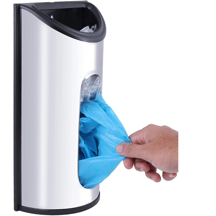 Stainless Steel Garbage Bag Storage Box Kitchen Wall Mounted Shoe Cover Bag