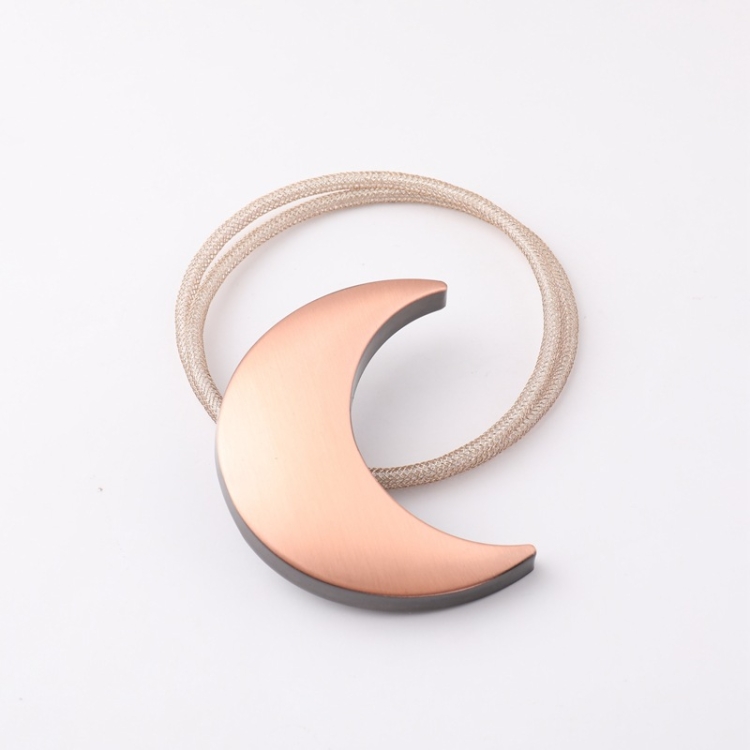 Metal Curtain Magnetic Buckle Tie Free Punch Moon Curtain Tie