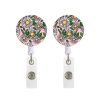2 PCS Retro Fresh Small Floral Retractable Badge Reel Name Tag Card Badge