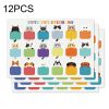 12 PCS  Cute Cat Name Stickers Waterproof Children Stationery Stickers