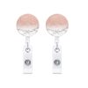2 PCS Marble Texture Drop Glue Retractable Badge Reel Name Tag Card Badge
