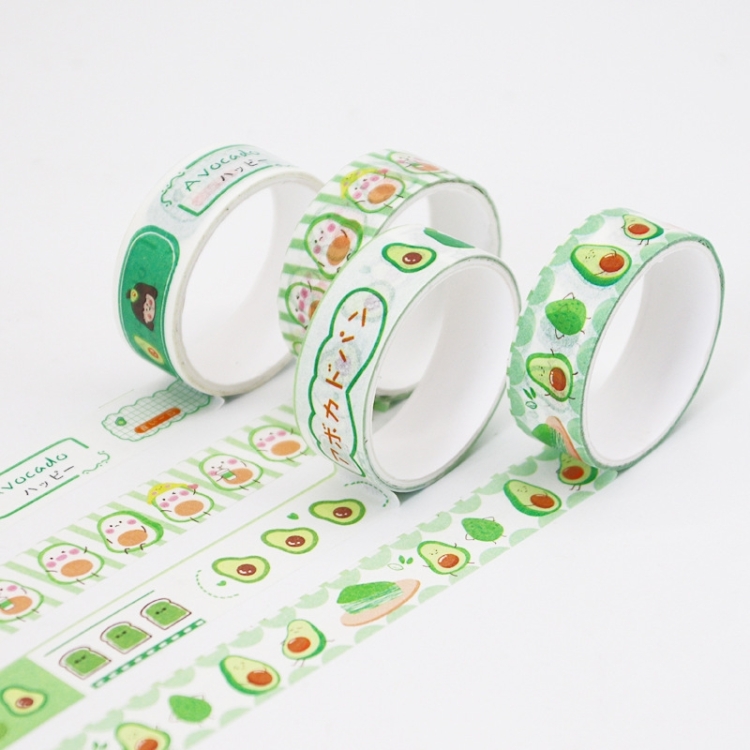 4pcs/Box 15mm X 2m Avocado Girl Washi Tape Hand Account Material