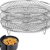 Air Fryer Accessories 8-inch Three Layer Round Grill Steam Rack