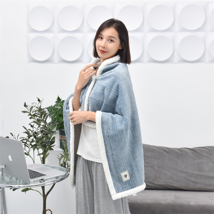 Flannel Thickened Embossed Shawl Blanket Office Air Conditioning Blanket