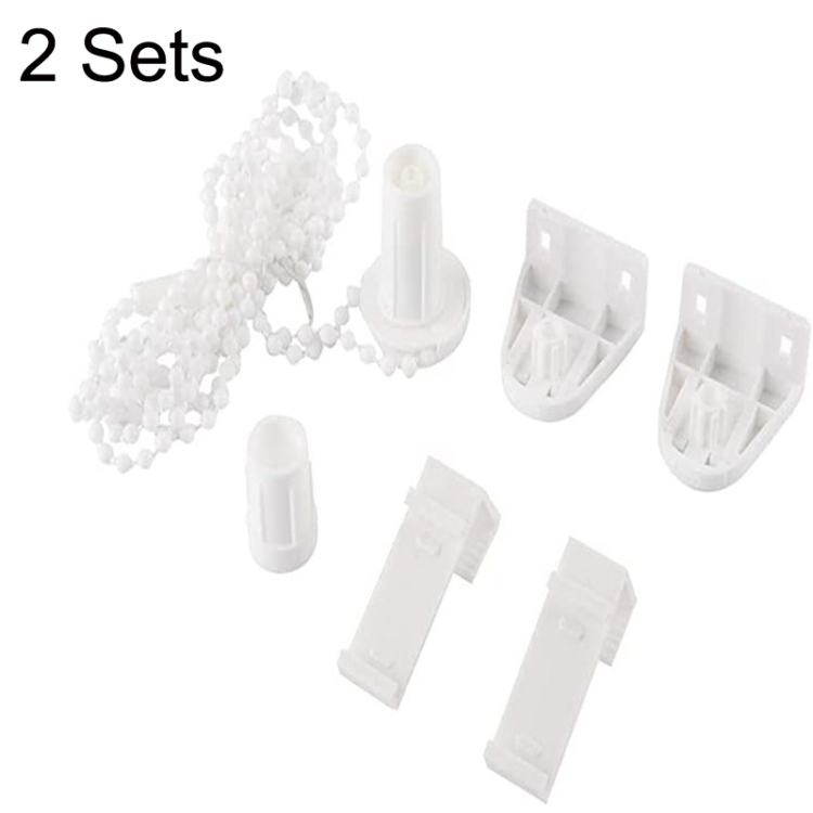 2 Sets 17mm Shutter Curtain Control Head With 2m Pull Beads Chain Set
