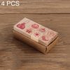 4 Sets 121 Cartoon Handbook Decoration Wooden Seals Diary Decoration Stamps