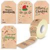 300PCS/Roll Rectangular Shaped Christmas Decoration Stickers Holiday Gift Tag Tape