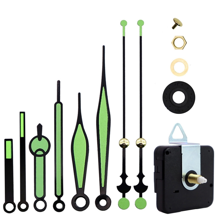 Shaft Length 18.5mm Quartz Clock Silent Movement + Luminous Hands DIY Kit,Spec: Movement +817