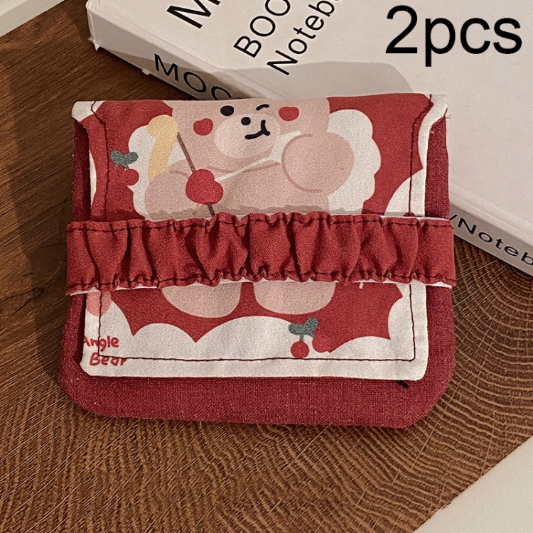 BD0443 2pcs Cartoon Pattern Large Capacity Sanitary Storage Bags