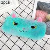 3pcs Laser Color Kitten Plush Student Stationery Pencil Case