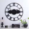 60cm Vintage Iron Round Gear Wall Clock Silent Large Art Clock