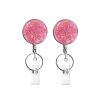2pcs  Diamond Glitter Sequins Retractable Pull Badge Reel Name Tag Card Badge Holder
