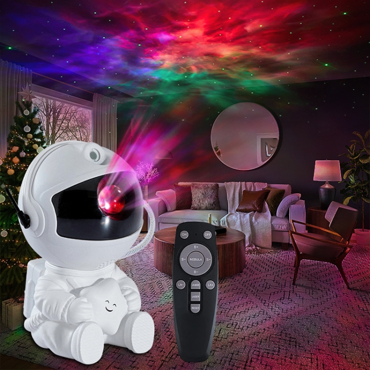 USB Astronaut Shape Colorful LED Laser Star Projection Light