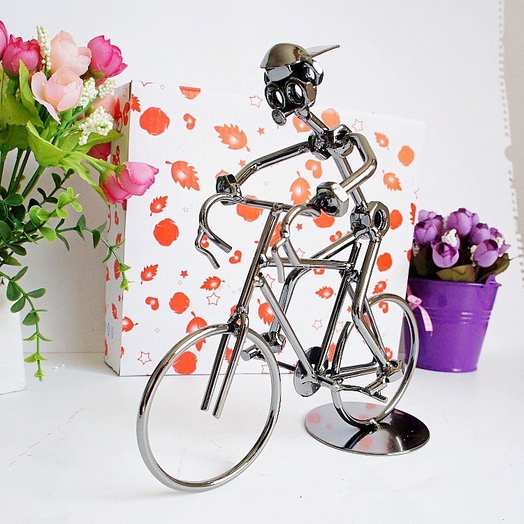 Q003 Metal Crafts Wrought Iron Bicycle Model Ornament