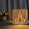 FS-T2242W 3D Solid Wood Carving Decorative Desk Lamp USB Night Light