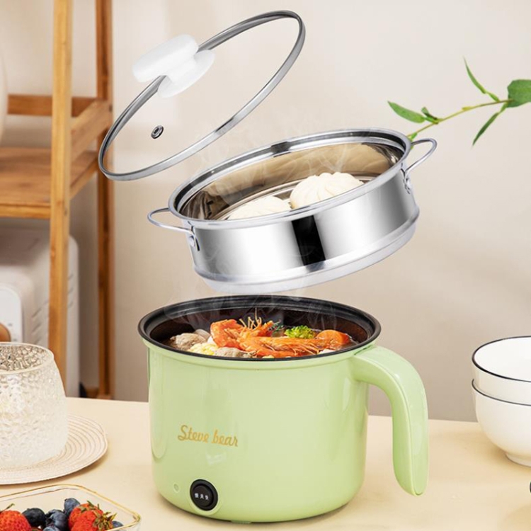 18cm Fast / Slow Gear+Non-stick Pot+Stainless Steel Steaming Grid Multifunctional Mini Electric Cooker
