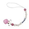 Infant Baby Pacifier Clip Chain Clay Crystal Anti-drop Heart Nipple Clip