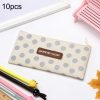 10pcs Simple Pencil Bag Canvas Student Stationery Bag Large Capacity Pencil Bag