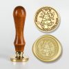 Christmas Series Fire Lacquer Seal Wood Grain Handle+Brass Seal Head