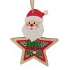 10pcs/set Colorful Wooden Christmas Tree Snowman Pendant Decoration