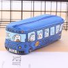 Cartoon Bus Student Stationery Pencil Case Large Capacity Canvas Stationery Box