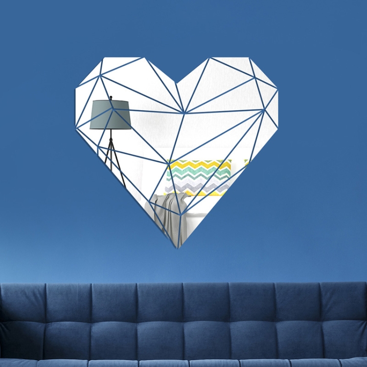 27pcs /Set Acrylic Heart Shaped Mirror Wall Stickers Home Decoration Soft Mirror