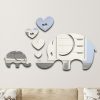 6pcs /Set Acrylic Elephant Mirror Stereo Wall Stickers Home Decoration Soft Mirror