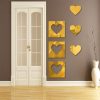 6pcs /Set Acrylic Heart Combination Mirror Stereo Wall Stickers Home Decoration Soft Mirror