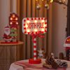 Christmas Street Sign STOP Decorative Lights Wooden Window Atmosphere LED Lights