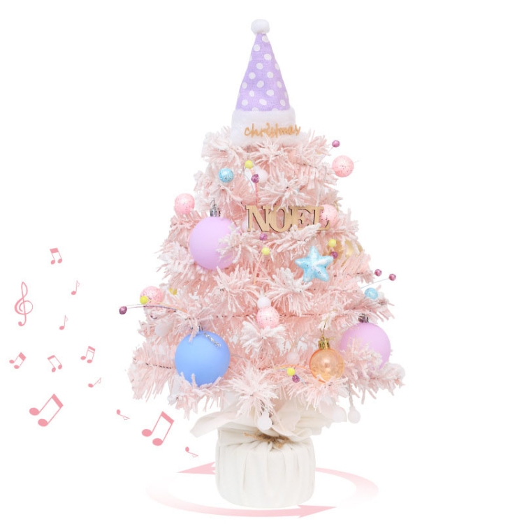 50cm LED Rotating Music Box Desktop Mini Christmas Tree Christmas Decorative Ornaments