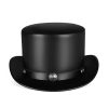 Retro Style PU Leather Round Top Magic Hat Gentleman Party Bow Hat
