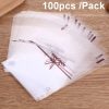 White Lace Bow Biscuit Self-Adhesive Bags Baking Packaging