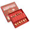 6pcs /Pack Christmas Gift Spoon Cartoon Fruit Fork Dessert Coffee Scoop