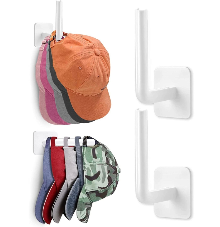 2pcs Baseball Hat Wall Self-Adhesive Hanging Shelf Rack Hook