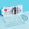 Deli  4-in-1 Ruler Set for Students Ruler Stationery Set