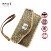 Large Tweed Cell Phone Anti-Radiation Signal Shielding Bag Double Layer RFID Car Shielding Key Bag