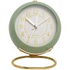 Round Metal Clock Silent Children Electronic Alarm Clock with Light