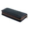 Retro Crazy Horse Leather Square Pencil Case Genuine Leather Zipper Pen box