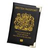 British Passport Case Leather Metal Feet Passport Protection Cover