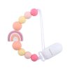 Baby Anti-drop Chain Pacifier Clips Silicone Rainbow Beads Dummy Holder Nipple Clip