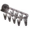 Suction Cup Clothes Rack Multi Clips Wall Mounted Indoor Outdoor Balcony Multifunctional Folding Clothes Hanger
