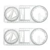 2pcs Multifunctional Drawing Ruler Function Drawing Protractor Geometric Ruler