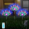 Solar Fireworks Lamp Grass Globe Dandelion Flash String With Remote Control